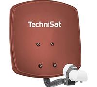 TechniSat DIGIDISH 33 - Cuenco satélite para 2 participantes (33 cm, Sistema satélite pequeño, Juego Completo con Soporte de Pared y LNB Universal) Color Rojo