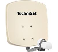 TechniSat DIGIDISH 33 - Cuenco satélite para 2 participantes (33 cm, Sistema satélite pequeño, Juego Completo con Soporte de Pared y LNB Universal) Color Beige