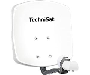 TechniSat DIGIDISH 33 - Cuenco satélite para 2 participantes (33 cm, Sistema satélite pequeño, Juego Completo con Soporte de Pared y LNB Universal) Color Blanco