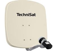 TechniSat DIGIDISH 45 - Antena parabólica para 1 abonado (Sistema de satélite pequeño de 45 cm - Juego Completo con Soporte de Pared, buscador de satélite V/H-LNB y Montaje sobre Tubo) Beige