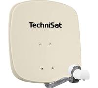 TechniSat DIGIDISH 45 - Antena parabólica para 2 usuarios (Sistema de satélite pequeño de 45 cm - Incl. Soporte Mural, fijación sobre Tubo para Montaje en mástil y LNB Doble Universal) Beige