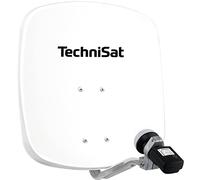 TechniSat DIGIDISH 45 - Antena satelital para 1 Usuario (pequeño Sistema satelital de 45 cm - Set Completo con Soporte de Pared y LNB Satfinder V/H) Blanco