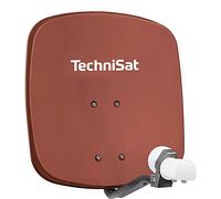 TechniSat DIGIDISH 45 - Antena satelital para 2 usuarios (pequeño Sistema satelital de 45 cm - Set Completo con Soporte de Pared y LNB Twin Universal) Rojo