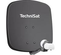TechniSat DIGIDISH 45 - Antena satelital para 2 usuarios (pequeño Sistema satelital de 45 cm - Set Completo con Soporte de Pared y LNB Twin Universal) Gris