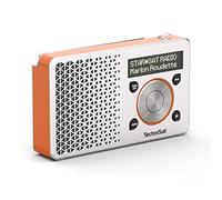TechniSat DIGITRADIO 1 - Radio Dab+ Portátil con Batería Recargable (Dab, FM, Altavoz, Conexión para Auriculares, Memoria de Favoritos, Pantalla OLED, Pequeña, 1 Vatio RMS) Naranja/Plateado