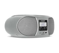 TechniSat DIGITRADIO 1990 - Boombox estéreo con Radio Dab+/FM y Reproductor de CD (transmisión de Audio Bluetooth, Conector para Auriculares, USB, Entrada AUX, función de Carga, Reloj, 2 x 1,5 W)