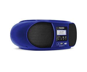 TechniSat DIGITRADIO 1990 - Boombox estéreo con Radio Dab+/FM y Reproductor de CD (transmisión de Audio Bluetooth, Conector para Auriculares, USB, Entrada AUX, función de Carga, Reloj, 2 x 1,5 W)