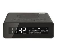 TechniSat DIGITRADIO 51 - DAB+ Radiodespertador, recepción de emisoras DAB y FM, reloj, despertador con alarma dual ajustable, pantalla atenuable y entrada para auriculares, negro