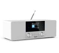 TechniSat - Radio Digital estéreo 4 C (Dab +, FM, Pantalla a Color, Bluetooth, conexión para Auriculares, Entrada Auxiliar, Pantalla OLED, 20 W RMS, Altavoz Elac), Color Blanco