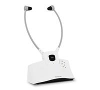 TechniSat STEREOMAN ISI 3 - Auriculares inalámbricos estéreo para televisores y Equipos de música con Base de Carga, Color Blanco