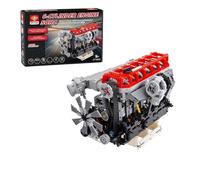 TechnixLabz Mocsage Inline 6-SOHC - Kit de motor turbo (2.013 piezas) con pistón estilo cubo, un mecanismo de árbol de levas realista y diseños para ventiladores e inyectores