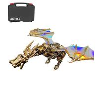 TechnixLabz Rompecabezas de Metal 3D, Dragón Mecánico DIY Modelo de Montaje Steampunk Criatura Dragón Modelo Kit Adornos Creativos (600 piezas)