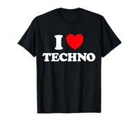 Techno Corazón Divertido Lindo Electrónico Música Favorito Género Fan Camiseta