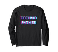 Techno Father EDM Music Festival Dad Daddy Rave Manga Larga