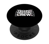 Techno Festival Crew EDM Rave Party Festival de Techno PopSockets PopGrip Adhesivo