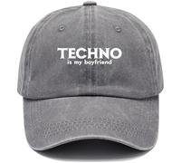 Techno is My Boyfriend - Gorra de béisbol divertida de tres estilos, Gris-NZ-1, 53
