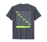 Techno is Passion Rave EDM Hardtechno Party Emotions Tekkno Camiseta, Hombre, Azul Jaspeado, 6XL