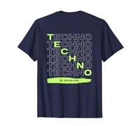 Techno is Passion Rave EDM Hardtechno Party Emotions Tekkno Camiseta, Hombre, Azul Marino, XL