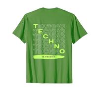 Techno is Passion Rave EDM Hardtechno Party Emotions Tekkno Camiseta, Hombre, Hierba, XXL