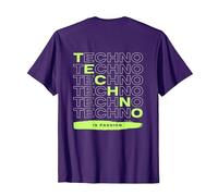 Techno is Passion Rave EDM Hardtechno Party Emotions Tekkno Camiseta, Hombre, Morado, XXL