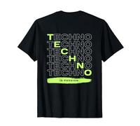Techno is Passion Rave EDM Hardtechno Party Emotions Tekkno Camiseta, Hombre, Negro, 3XL