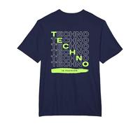 Techno is Passion Rave EDM Hardtechno Party Emotions Tekkno Camiseta, Hombre Tallas Grandes, Azul Marino, 3X Alto