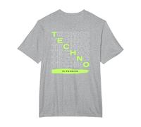 Techno is Passion Rave EDM Hardtechno Party Emotions Tekkno Camiseta, Hombre Tallas Grandes, Gris Jaspeado, 3X Alto
