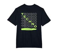 Techno is Passion Rave EDM Hardtechno Party Emotions Tekkno Camiseta, Hombre Tallas Grandes, Negro, 3X Alto