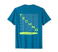 Techno is Passion Rave EDM Hardtechno Party Emotions Tekkno Camiseta, Hombre, Zafiro, 3XL
