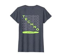 Techno is Passion Rave EDM Hardtechno Party Emotions Tekkno Camiseta, Mujer, Azul Jaspeado, XL