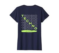Techno is Passion Rave EDM Hardtechno Party Emotions Tekkno Camiseta, Mujer, Azul Marino, XXL