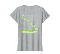 Techno is Passion Rave EDM Hardtechno Party Emotions Tekkno Camiseta, Mujer, Gris Jaspeado, XL