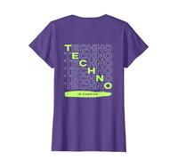 Techno is Passion Rave EDM Hardtechno Party Emotions Tekkno Camiseta, Mujer, Morado Jaspeado, XXL