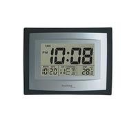 Technoline WS 8004 Techno Line 8004-Reloj de Pared (Cuarzo, 220 x 170 x 35 mm), Color Plateado y Negro, 3,5 cm l x 22 cm w x 17 cm h