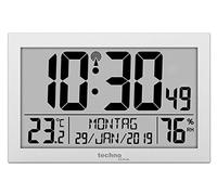 techno line WS8016 WS 8016 - Reloj de Pared inalámbrico con indicador de Temperatura, plástico, Color Plateado, 225 x 143 x 24 mm