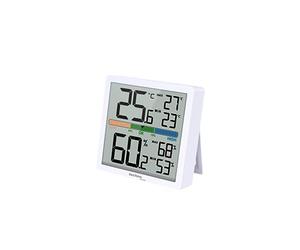 Techno Line WS9472, higrómetro, termómetro, medidor de humedad, termómetro digital, estación de temperatura, soporte magnético, retroiluminación, indicador de cofort