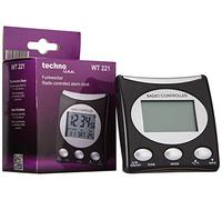 techno line WT 221 T - Despertador Inalámbrico, Color Negro Y Plata