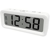 Techno Line WT175 - Mini Despertador Con Temperatura, Humedad, Fecha, Temporizador, Cuenta Regresiva, Alarma de Día de Semana y Fin de Semana, Carcasa Magnética