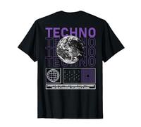 Techno Moon Raving Dark Techno Rave Hardtechno Camiseta, Hombre, Negro, S