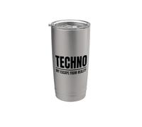 Techno My Escape From Reality Music Festival Rave Outfit Vaso térmico de acero inoxidable de doble pared
