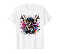 Techno Rave Party Rock Metal Punk Schlager Spruch Hirsch DJ Camiseta