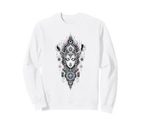 Techno Sacerdotisa Oculta Cyber Mystic Moon Circuit Art Sudadera