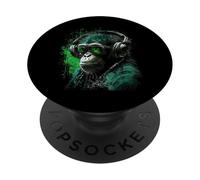 Techno Turntable y Deejay Monkeys Outfits Monkey PopSockets PopGrip Adhesivo