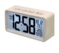 Technoline Despertador Digital, Pantalla Grande, con Temperatura, Carcasa GOGREEN 70% Trigo, 124 x 67 x 40mm