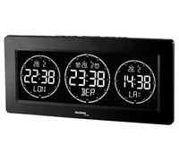 Technoline Reloj Digital Mundial, 3 Indicadores de Tiempo, programable libremente (Vamos a Mostrar su Lugar de residencia), Pantalla LED, Fuente de alimentación, Color Negro