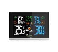 Technoline WS 6462 Estación meteorológica, temperatura interior, temperatura exterior, humedad, presión atmosférica, pantalla en color, reloj radiocontrolado, fases lunares negro, horizontal