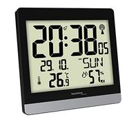 Technoline WS 8014 Digital Wall Clock Rectángulo Negro, Plata - Reloj de Pared (AA, Negro, Plata, 200 mm, 29 mm, 189 mm)
