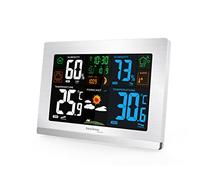 Technoline WS6462 - Estación meteorológica inalámbrica (temperatura interior, temperatura exterior, humedad, presión atmosférica, indicador de tendencia, pantalla a color, radio, fases de luna)