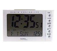 TechnoLine WT 188 - Despertador (radio-controlado, 95 x 95 x 195 mm), color blanco y plata