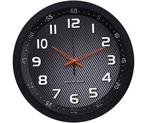 Technoline WT 8972 - Reloj de Pared Controlado por Radio, Color Negro Y Ámbar